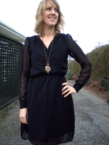 Refashioned Sheer Black Dress by Offsquare.com
